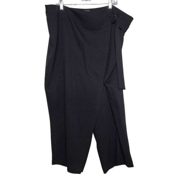 City Chic Wrap Up Cropped Black Pants Size XXL/24 - Picture 3 of 12